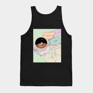 Sleeping cat on coffee table Tank Top